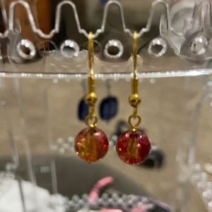 Red and gold earrings